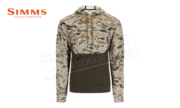 Simms Men's CX Hoody Ghost Camo Stone/Dark Stone #13654-3003