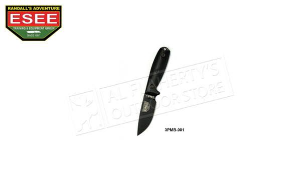 ESEE Knives 3, S35V, Black G10 3D Handle, Black Sheath #3PM35V-001