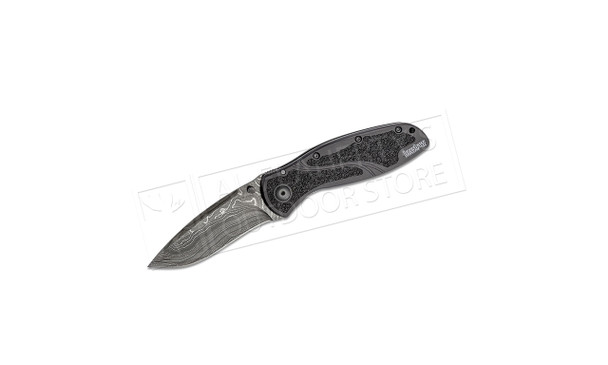 Kershaw BLUR  - Black Damascus Folding Knife #1670BLKDAM