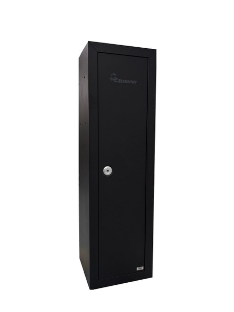 Scorpio 10 Gun Steel Cabinet, 53"x15.5"x14", Key Lock Flat Black #NS910B