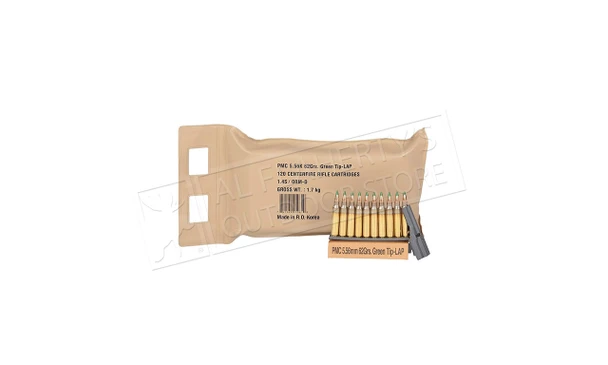 PMC 5.56K(M855) 5.56MM Green Tip, 6 Boxes in Battle Pack 120 Rounds #PMC5.56K-BP
