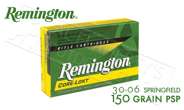 Remington 30-06 SPRG Core-Lokt, Pointed Soft Point 150 Grain Box of 20 #R30062