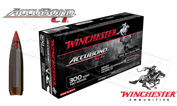 WINCHESTER 300 WSM ACCUBOND CT, POLYMER TIPPED 180 GRAIN BOX OF 20