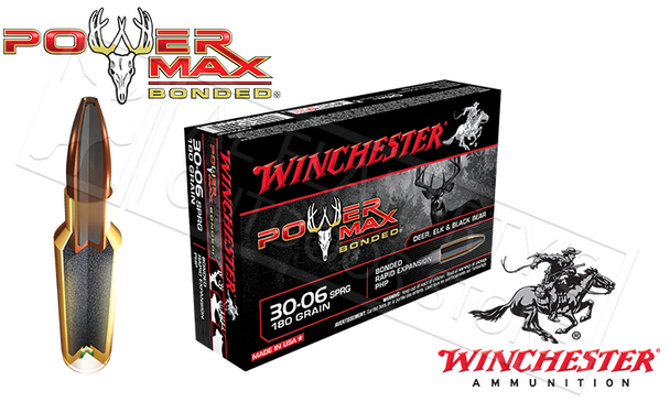 Winchester 30-06 Springfield Power Max, Bonded HP 180 Grain Box of 20 #X30064BP