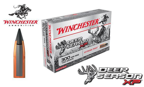 WINCHESTER 300 WINCHESTER MAGNUM DEER SEASON XP, POLYMER TIPPED 150 GRAIN BOX OF 20