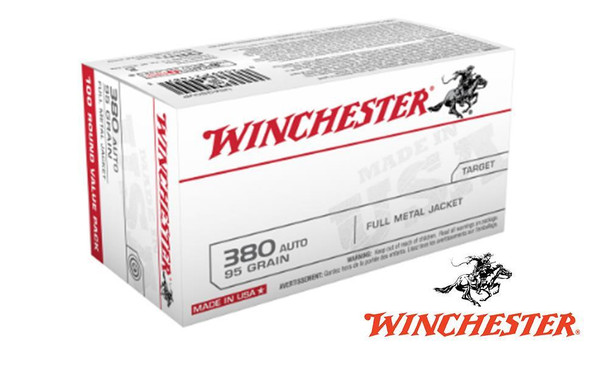 WINCHESTER 380 AUTO VALUE PACK, 95 GRAIN BOX OF 100