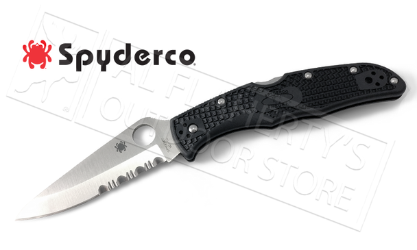 SPYDERCO ENDURA 4 LIGHTWEIGHT FOLDER WITH COMBINATIONEDGE #C10PSBK