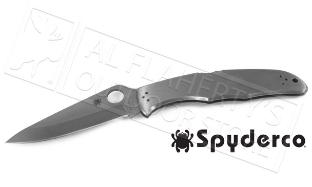 SPYDERCO ENDURA 4 STAINLESS STEEL FOLDING KNIFE, PLAINEDGE #C10