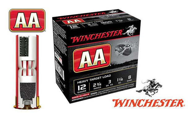 (STORE PICKUP ONLY)
12 GAUGE - WINCHESTER AA HEAVY TARGET LOAD, #8, 2-3/4", 1-1/8 OZ., CASE OF 250