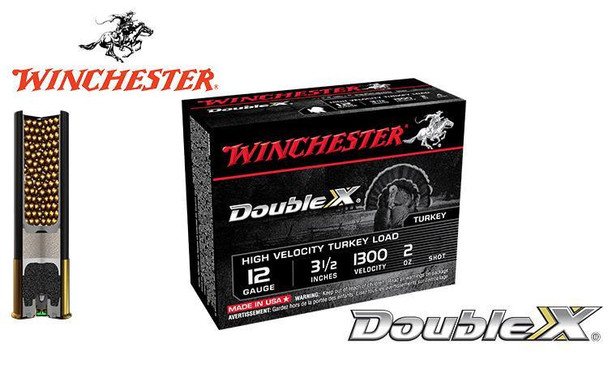 WINCHESTER DOUBLE X HIGH VELOCITY TURKEY SHELLS, 3.5", 2 OZ. #4, 5, 6 SHOT, 1300 FPS, BOX OF 10