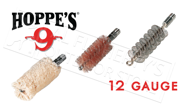 Hoppe's 3-Pack Brush and Swab Kit Rod-Ends, 12 Gauge Shotgun #1459BK