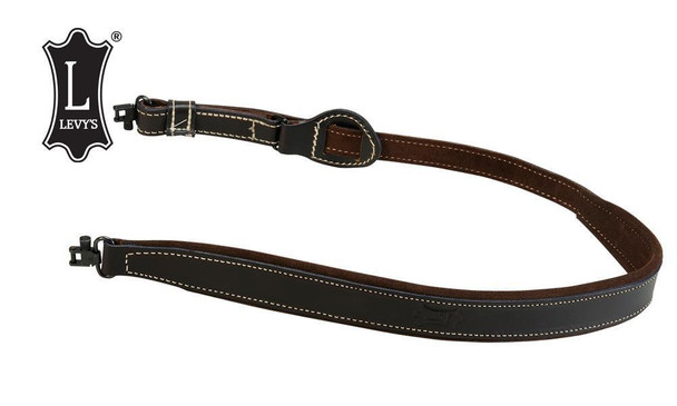 Levy's Leathers Suede Backed Easy-Slide Rifle Sling, 32"-39", Dark Brown #SD96-2-DBR