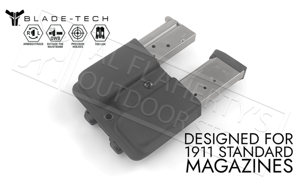 Blade-Tech Signature Double Mag Pouch for 1911 Series Magazines with TekLok Mount #AMMX00241911SSTLBLK-1