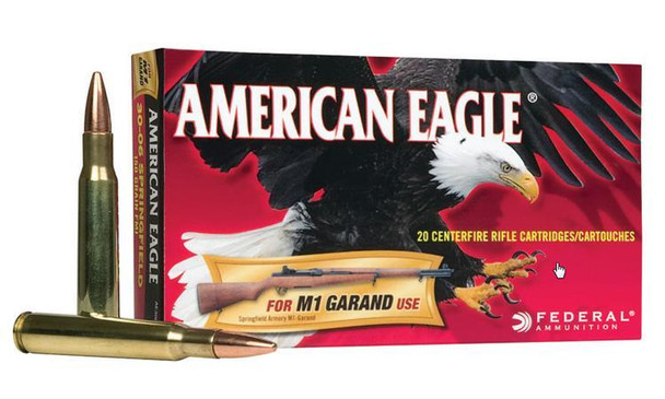 Federal American Eagle 30-06 SPRG M1 Garand, FMJ 150 Grain Box of 20 #AE3006M1