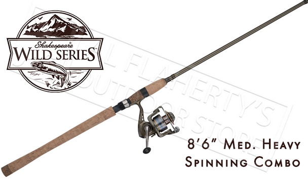 SHAKESPEARE WILD SERIES SALMONSTEELHEAD SPINNING COMBO, 8'6" MEDIUM HEAVY