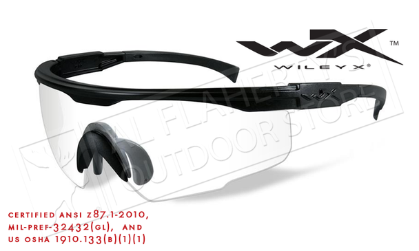 Wiley X PT-1 Shooting Glasses with Clear Lens and Matte Black Frame #PT-1C