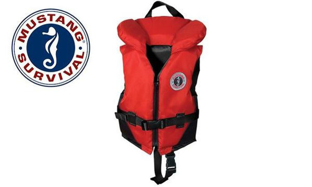 Mustang Classic PFD - Youth Size 60 to 90 lbs., Red & Black