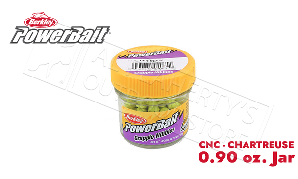 Berkley PowerBait Crappie Nibbles, Chartreuse 0.9 oz Jar #CNC