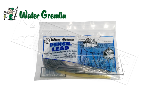 Water Gremlin Pencil Lead Sinkers, 1/2 lb. Bags with 4" Rubber Tube Included 3/16" Diameter #PPL