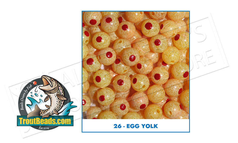 TroutBeads.com BloodDotEggs, 10mm Packs of 10, Various Patterns #BD10