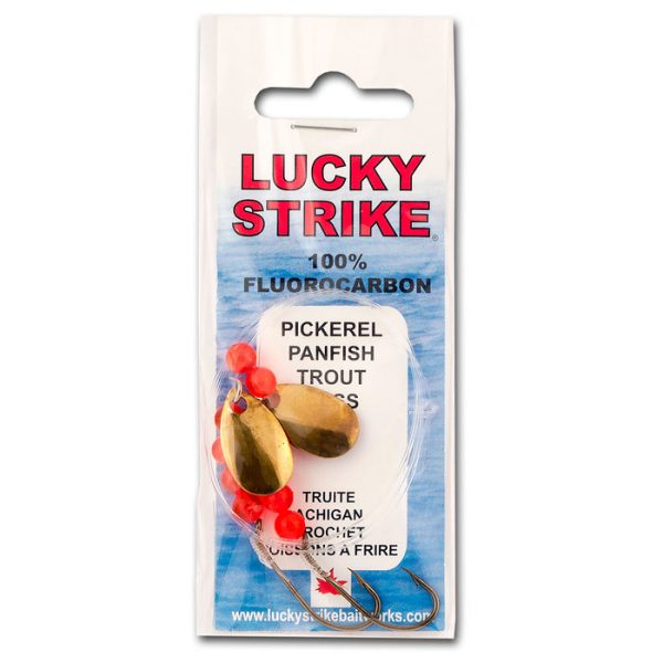 Lucky Strike Pickerel Rigs, Fluorocarbon Rig w/#2 Hooks, Packs of 2 #700172