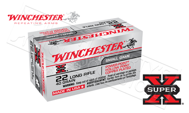 Winchester 22LR Super-X Power-Point Copper Jacket HP 40 Grain Box