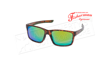 Fisherman Eyewear Pargo - Large Xtal Tort with Green Rubber Trim/Brown Lens with Green Revo #50713262