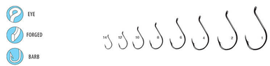 Gamakatsu Octopus Hooks, Black Nickel, Sizes 10 to 4, 10 Per Pack #0240x