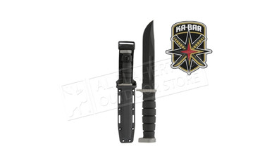 KA-BAR D2 Fixed Blade Knife, Straight Edge with Hard Sheath #1292