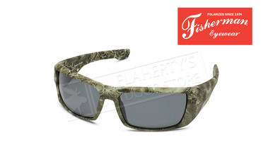 Fisherman Eyewear Bayou Polarized Glasses, Green Terrain Frame with Gray Lens #50280501