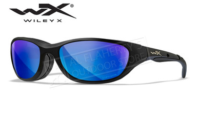 Wiley X Airrage Captivate Polarized Shooting Glasses with Blue Mirror/Gloss Black Frame #692