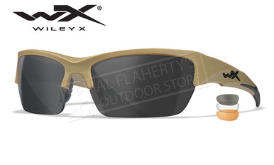 Wiley X Valor Shooting Glasses with Grey/Clear/Rust/Matte Tan Frame #CHVAL06T