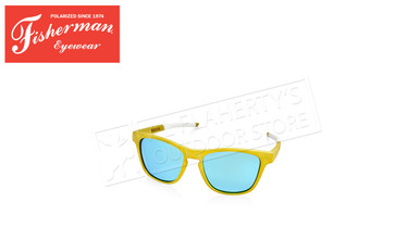 Fisherman Eyewear Spinner Matte Light Green w/White Rubber Tmpl Trim/Brn Lens/Blue Revo #50783532