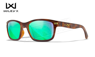 Wiley X Helix Captivate Polarized Safety Glasses, Green Mirror/Glass Demi Frame #AC6HLX07