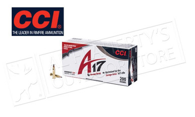 CCI 17 HMR Rimfire Varmint A17 17 Grain Tipped 200 rounds #949cc