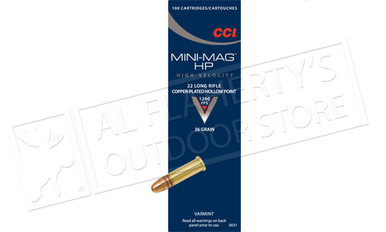 CCI 22LR Mini-Mag, High-Velocity, 36 Grain CPHP, Box of 100, 1000/$127.90, 5000/$612.50 #0031