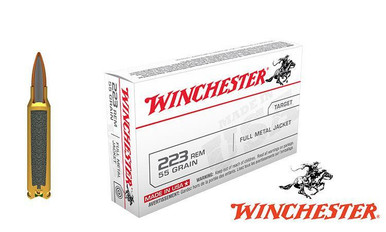 Winchester .223 Rem White Box, FMJ 55 Grain Box of 20 #W223K