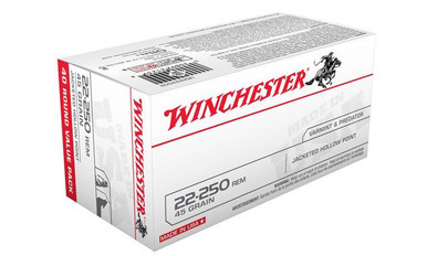 Winchester 22-250 Rem White Box, JHP 45 Grain Box of 40 #USA222502