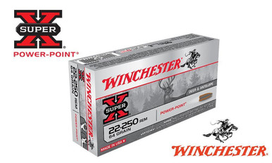 Winchester 22-250 Rem Super X, Power Point 64 Grain Box of 20 #X222502