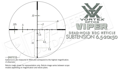 Vortex Viper 6.5-20x50mm PA Scope with Dead-Hold BDC Reticle #VPR-M-06BDC