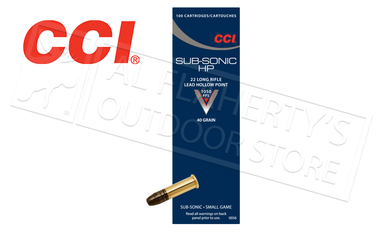 CCI 22LR Subsonic HP, 40 Grain Box of 100, 1000/$139.00, 5000/$665.00 #0056