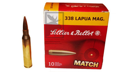 Sellier & Bellot .338 Lapua Magnum Match, HPBT 250 Grain Box of 10 #2650