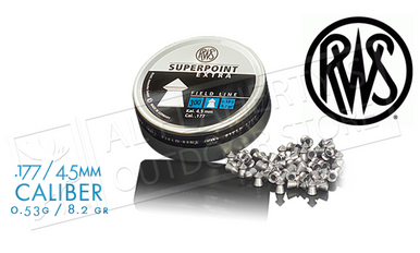 RWS Field Line SuperPoint Extra Airgun Pellets .177 / 4.5mm Caliber 8.2 Grain Tin of 300 #2317409