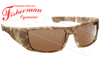 Fisherman Eyewear Bayou Polarized Sunglasses, Brown Terrain with Brown Lens #50280102