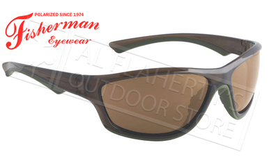 Fisherman Eyewear Rapid Polarized Glasses, Crystal Olive Frames with Brown Lens #96100725