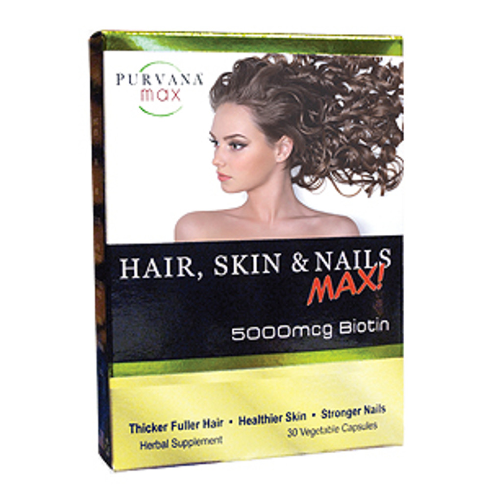 Purvana MAX Hair Skin and Nails Herbal Supplement