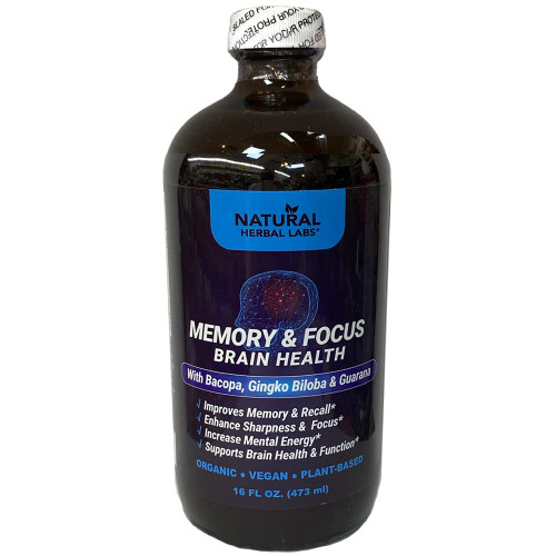 Natural Herbal Labs Memory Focus Brain Health Formula 16oz