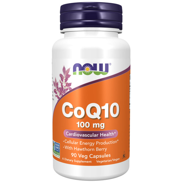 NOW CoQ10 100 mg with Hawthorn Berry 90 Veg Capsules