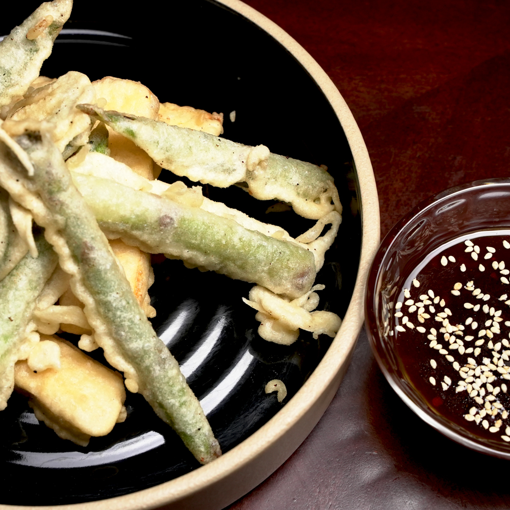 Orange Gochugaru Tempura Asparagus