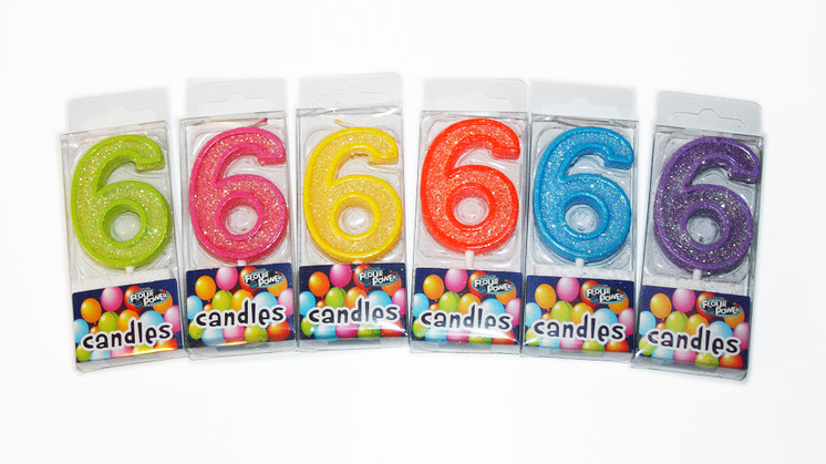 Australian Flour Power - Six Mini Number Candle
